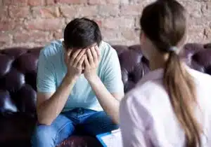 a man is able to open up and begin to heal in a trauma therapy program