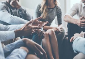 group therapy participants in an ecstasy rehab program meet for a session
