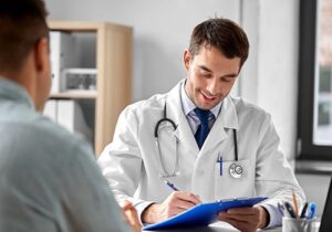 a specialist at a medical detox center meets a new client 