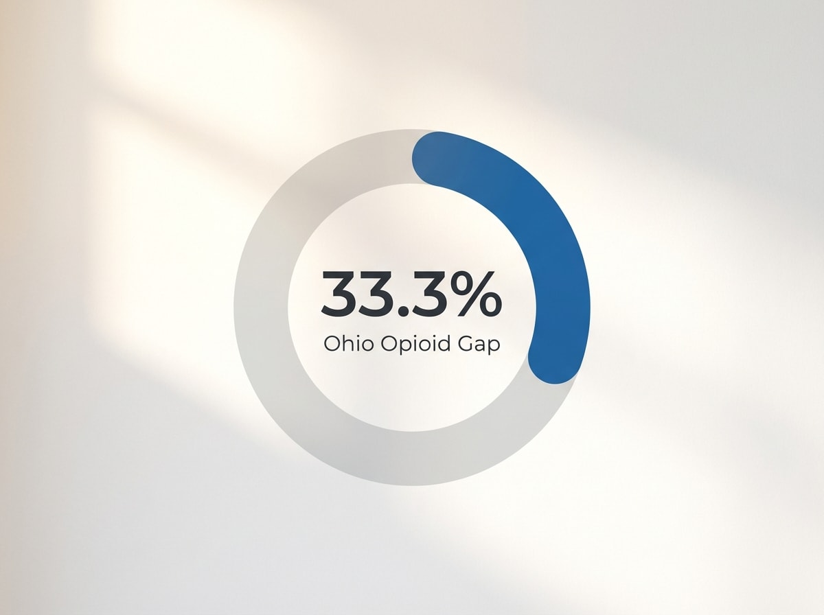 Infographic showing Unmet Opioid Use Disorder Treatment Need in Ohio: 33.3%