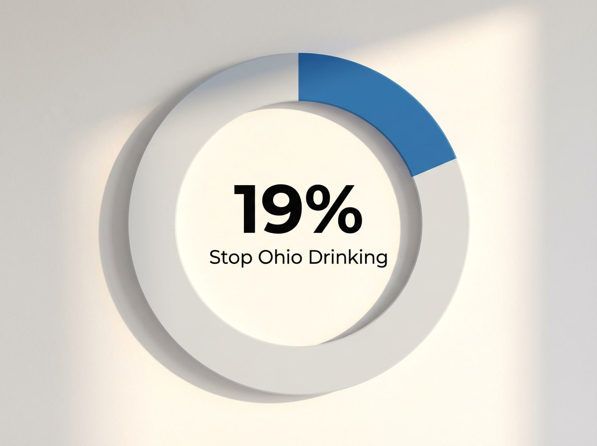 Infographic showing Preventable Heavy Drinking by Eliminating ACEs in Ohio: 19%