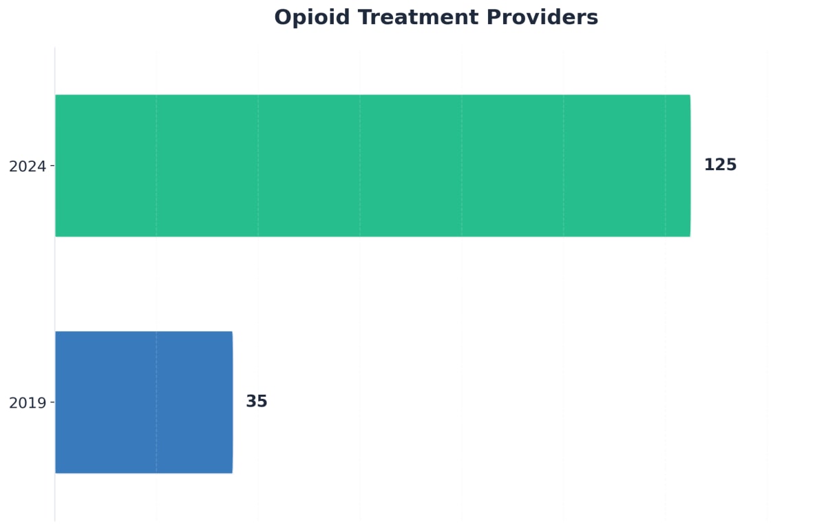 Chart showing Opioid Treatment Providers