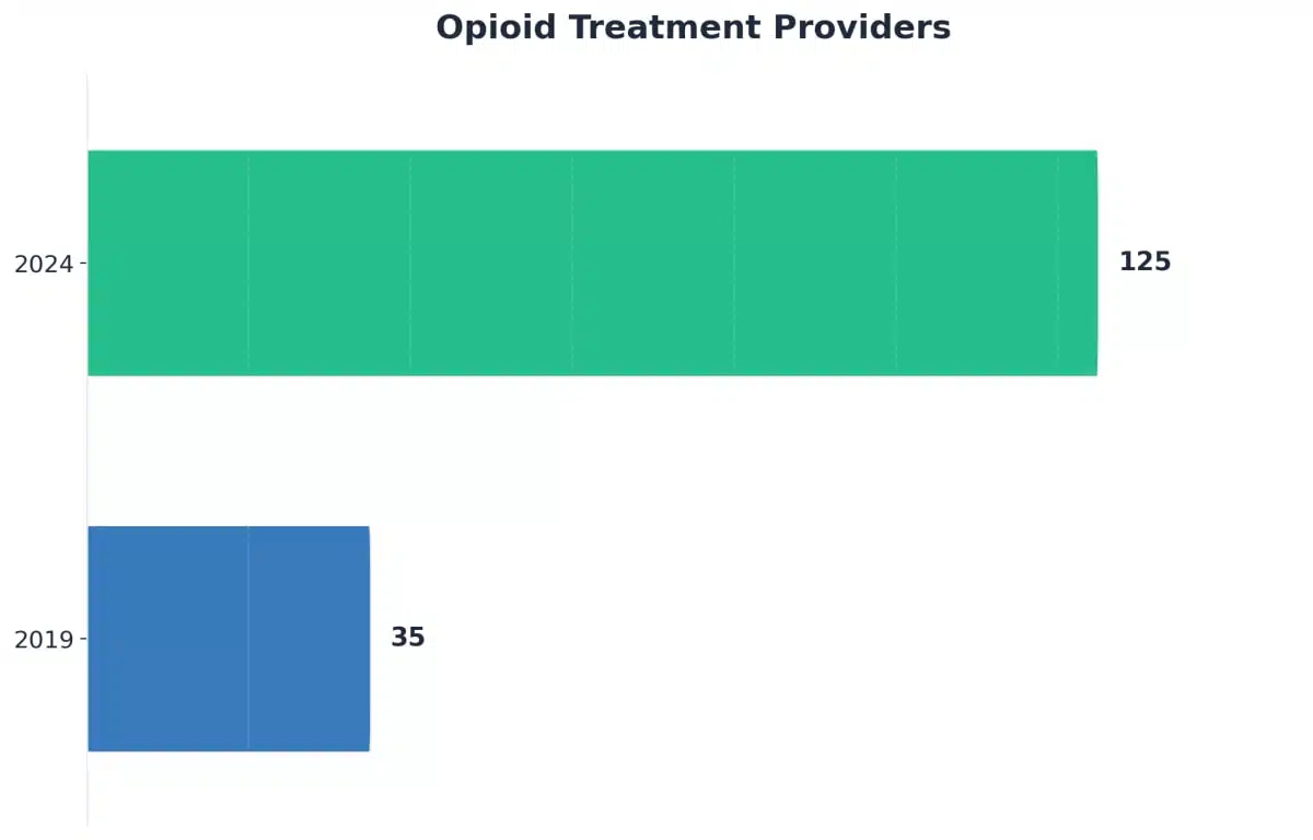 Chart showing Opioid Treatment Providers